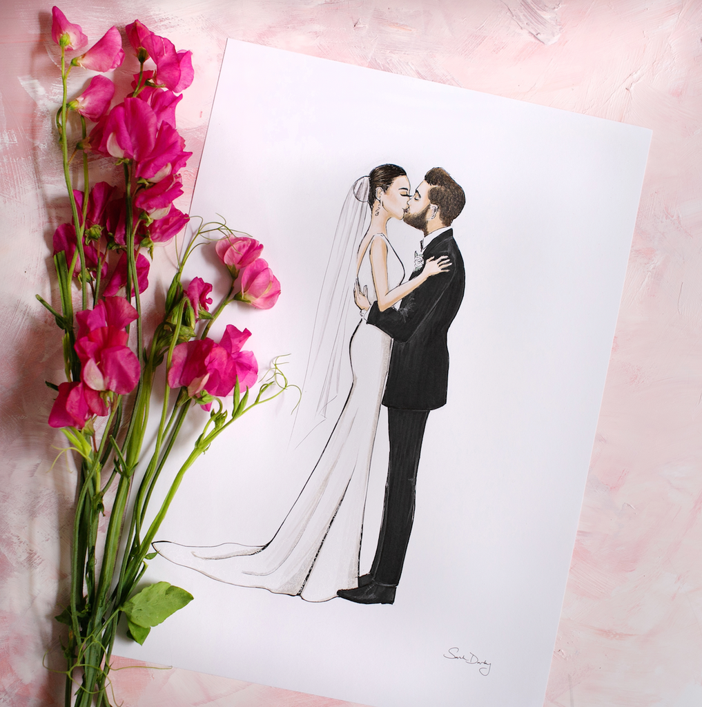 custom wedding illustration Sarah Darby