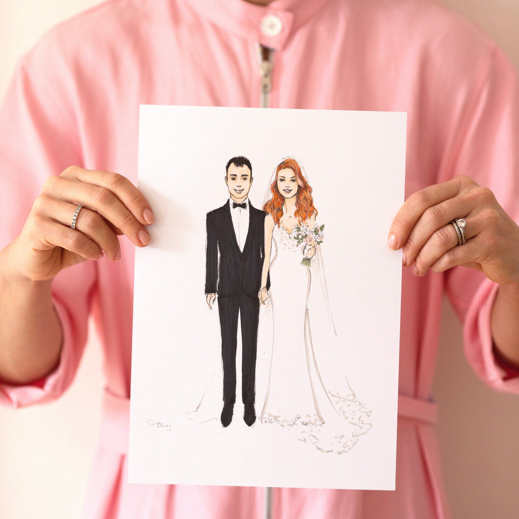 Bride and groom | Wedding illustration | Sarah Darby