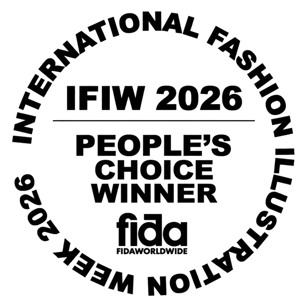 IFIW 2026 People's Choice Winner award badge — International Fashion Illustration Week, FIDA Worldwide