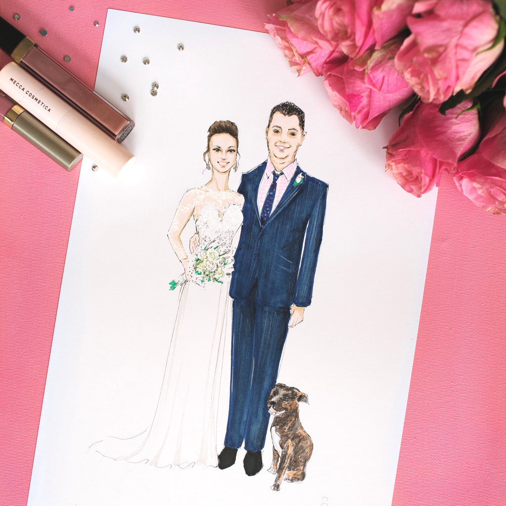 Bride and groom | Wedding couple illustration | Sarah Darby