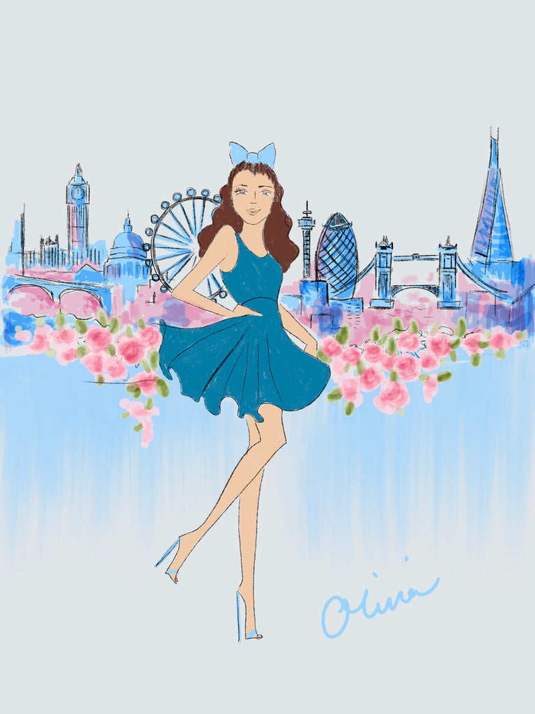 fashion sketch | London skyline | Sarah Darby