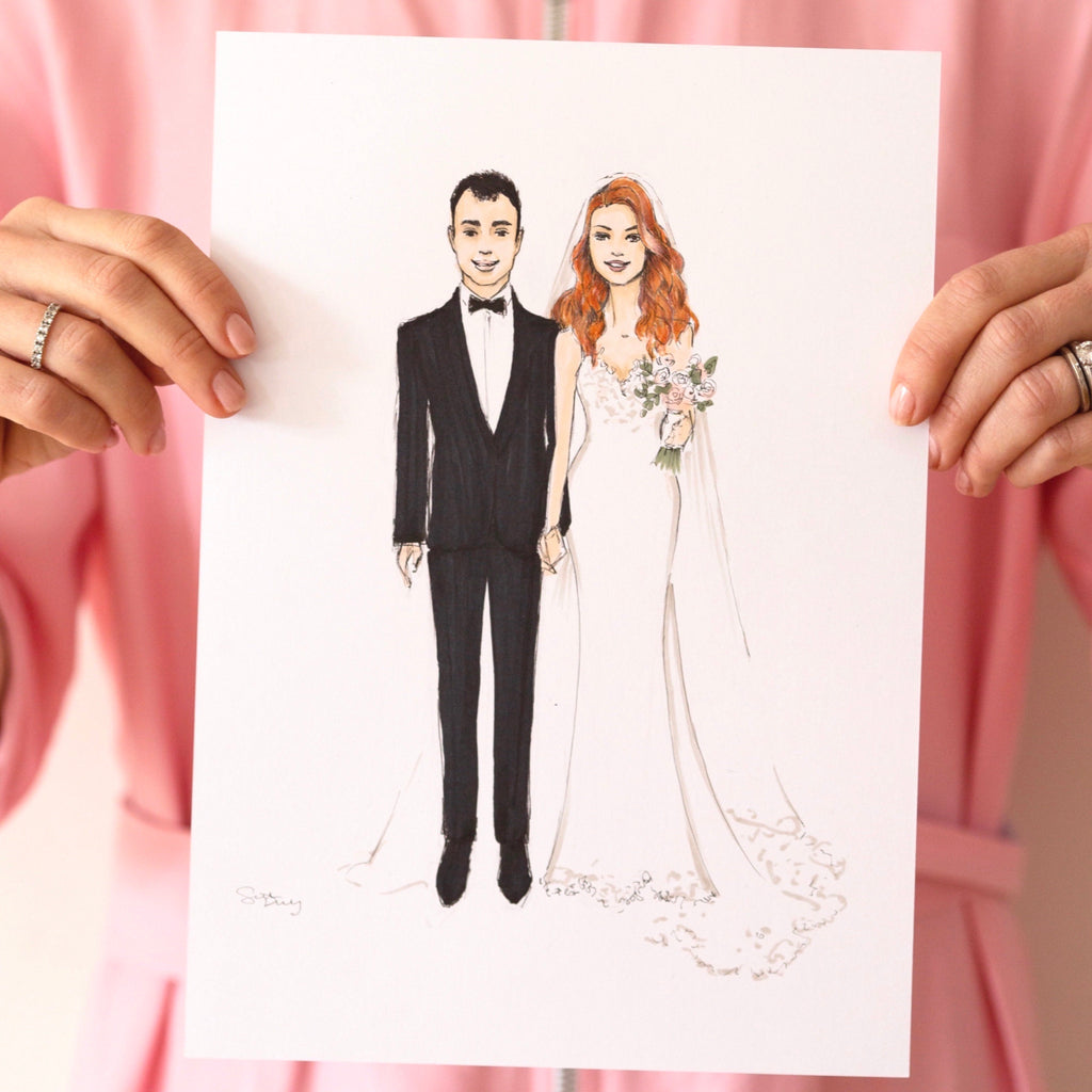 Wedding couple | Wedding illustration | Sarah Darby