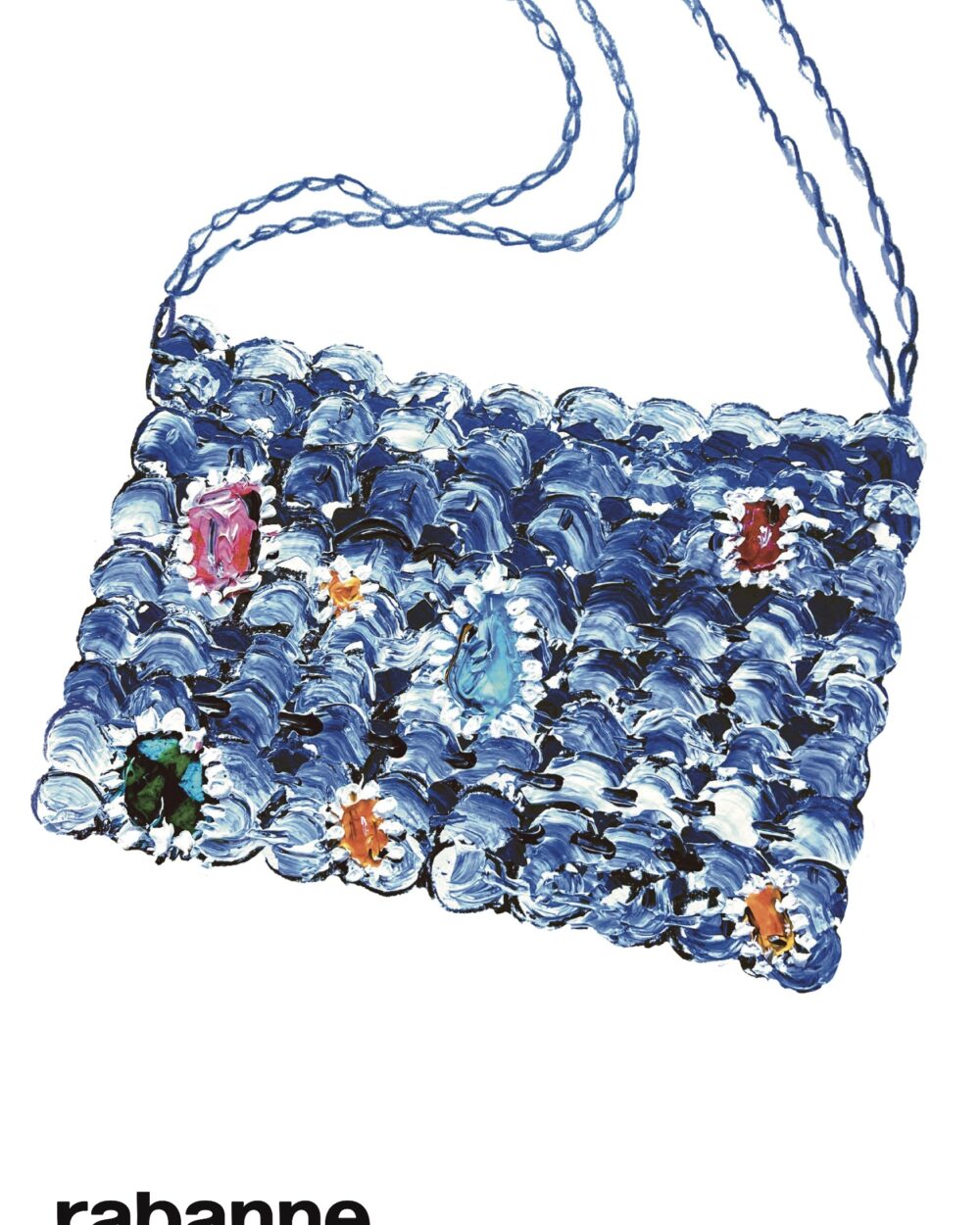 Paco Rabane textured artwork for handbag launch